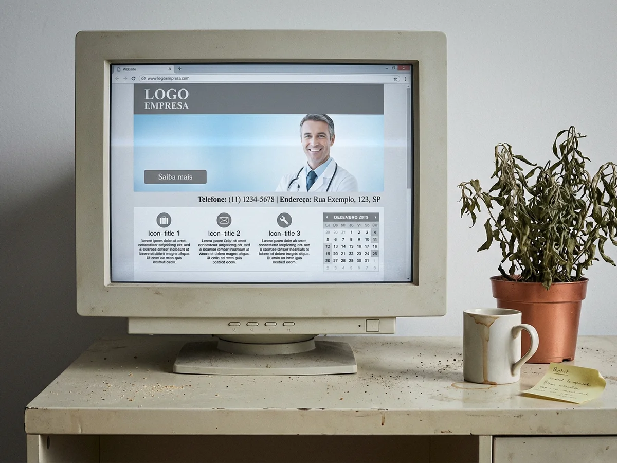 Captura de site genérico cinza desbotado de 2018